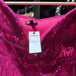 Express - pink sequin sweetheart dress